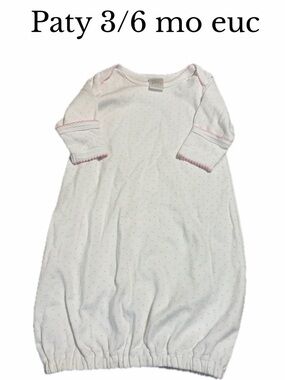 Paty 3-6 Month pink white polka dot gown